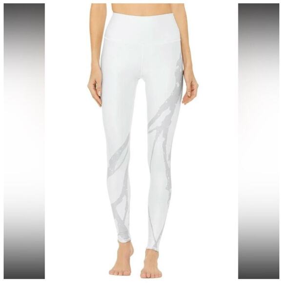 ALO Yoga High Waist Tech Lift Leggings - White Zuma Large - Picture 1 of 13